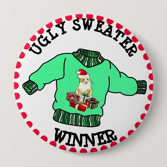 Ugly Sweater Winner Christmas Contest Pinback Button | Zazzle.com