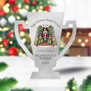 Ugly Sweater Winner Silver 2nd Place Trophy Cutout