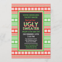 Ugly Sweater Word Art Christmas Party Invitation