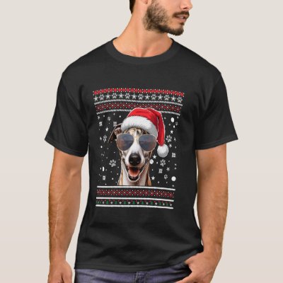 Ugly Sweater X-mas Santa Whippet Dog Christmas