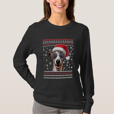 Ugly Sweater X-mas Santa Whippet Dog Christmas