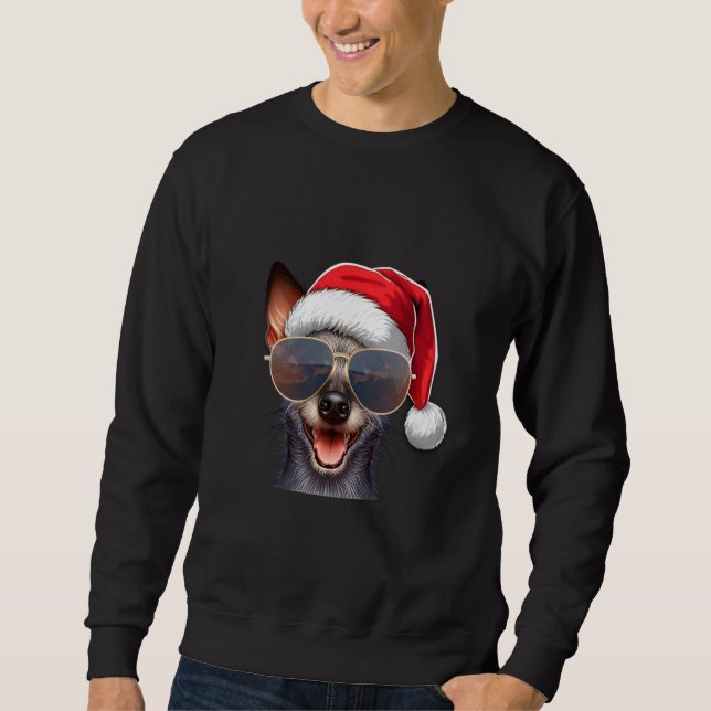 Ugly Sweater X-mas Santa Xoloitzcuintli Dog Christ (Front)