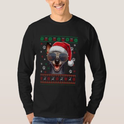 Ugly Sweater X-mas Santa Xoloitzcuintli Dog Christ