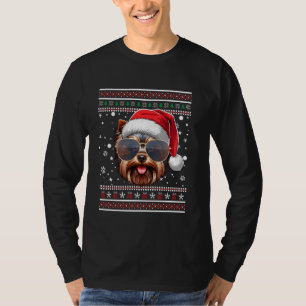 Ugly Sweater X-mas Santa Yorkshire Terrier Dog Chr