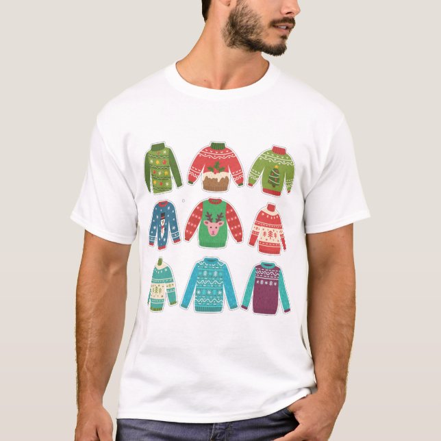 Ugly Sweaters, Christmas, Holiday T-Shirt (Front)