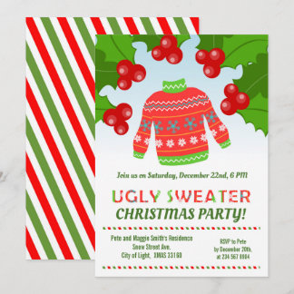 Ugly Sweaters friends Christmas Party Invitation