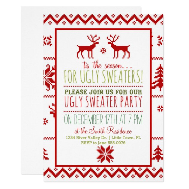 Ugly Tacky Sweater Christmas Holiday Party Invitation