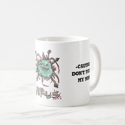 ugly virus funny cartoon coffee mug