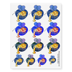 ugly wasp funny bee cartoon temporary tattoos