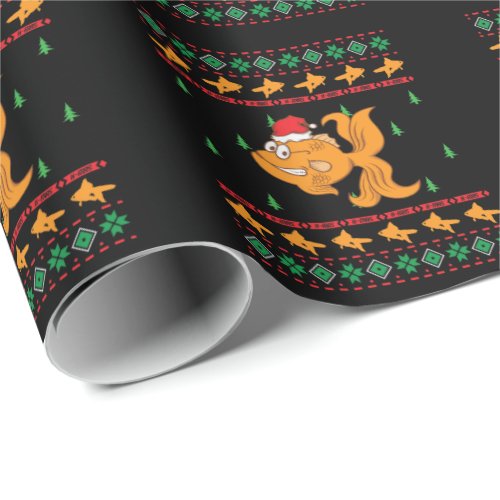 Ugly X_Mas Goldfish Christmas Wrapping Paper