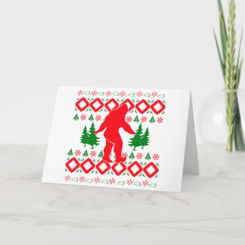 Ugly Xmas Bigfoot Holiday Card