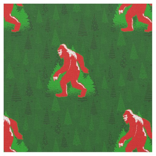 ugly xmas bigfoot yeti christmas trees fabric
