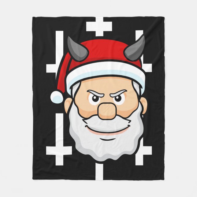 ugly xmas evil santa claus fleece blanket (Front)