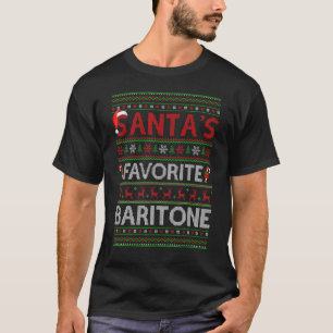 Ugly Xmas Lighting Santa's Favorite Baritone Chris T-Shirt
