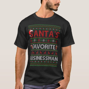 Ugly Xmas Lighting Santa's Favorite Businessman Ch T-Shirt