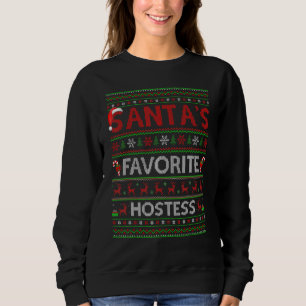 Ugly Xmas Lighting Santa's Favorite Hostess Christ Sweatshirt
