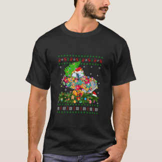 Ugly Xmas Lights Santa Hat Pickup Truck Christmas  T-Shirt