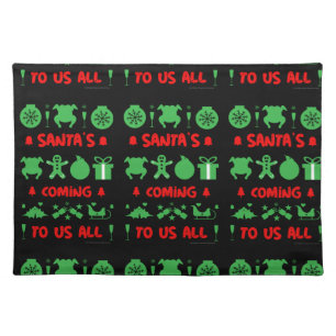 Ugly xmas office party sweater  cloth placemat