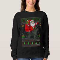 Ugly Xmas Santa Riding Miniature Schnauzer Dog Chr