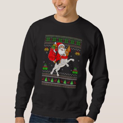 Ugly Xmas Santa Riding Weimaraner Dog Christmas Sweatshirt