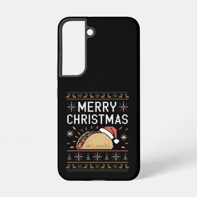Ugly Xmas Sweater Lights Santa Taco Christmas Samsung Galaxy Case (Back)