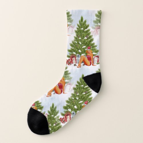 ugly xmas sweater pin up socks