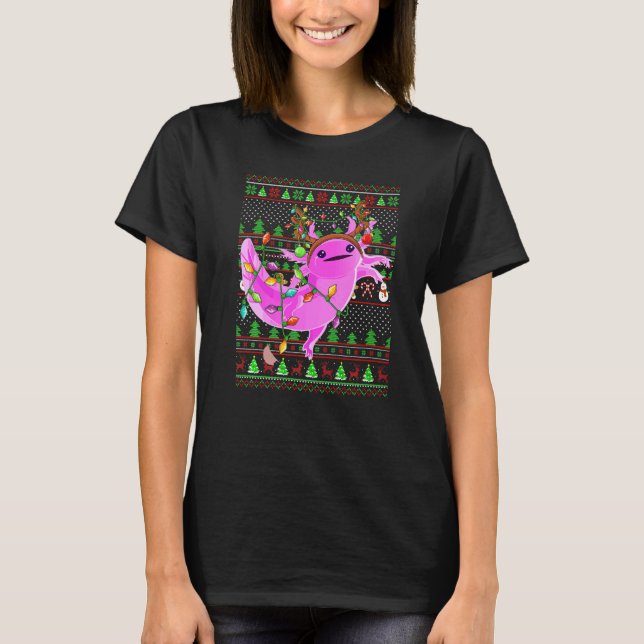 Ugly Xmas Sweater Style Lighting Axolotl Christmas (Front)
