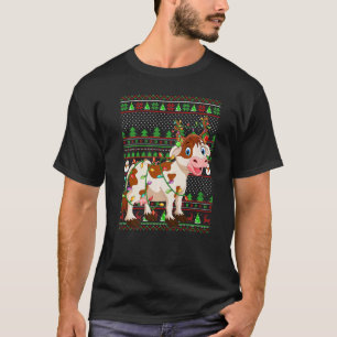 Ugly Xmas Sweater Style Lighting Cattle Christmas 