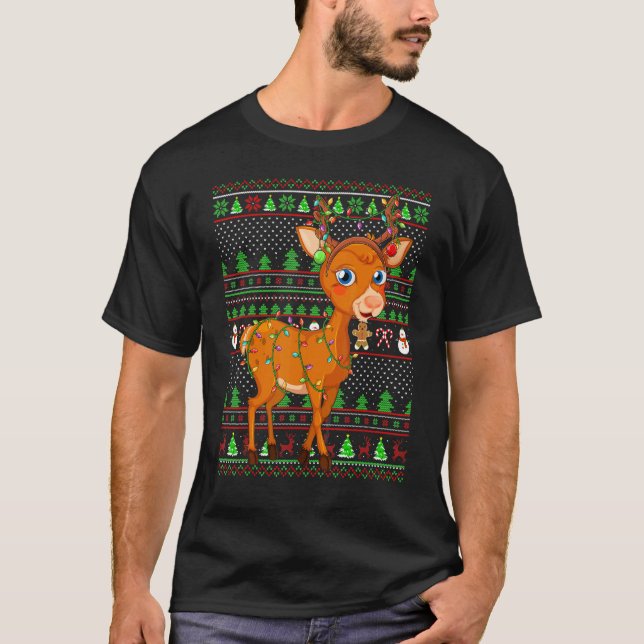 Ugly Xmas Sweater Style Lighting Deer Christmas (Front)