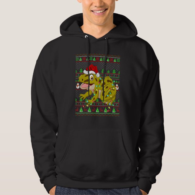 Ugly Xmas Sweater Style Lighting Frog Christmas (Front)