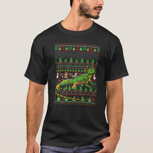 Ugly Xmas Sweater Style Lighting Gecko Lizard Chri (Front)