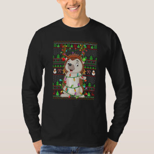 Ugly Xmas Sweater Style Lighting Hedgehog Christma