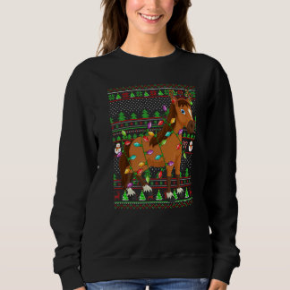 Ugly Xmas Sweater Style Lighting Horse Christmas