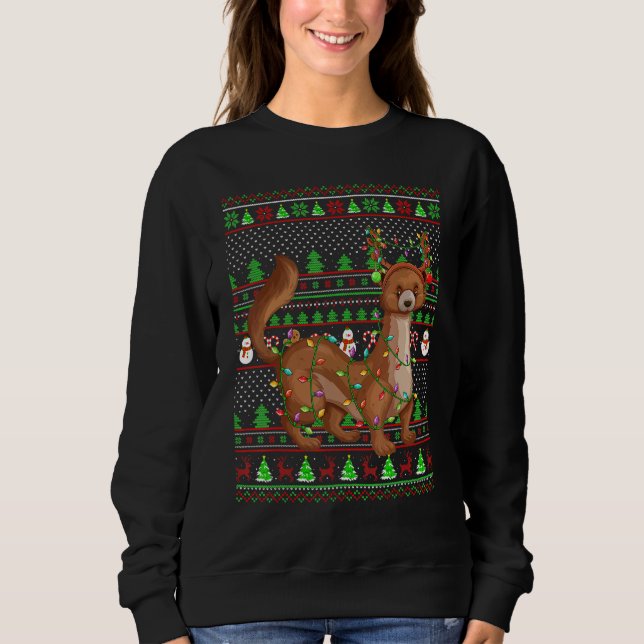 Ugly Xmas Sweater Style Lighting Mongoose Christma (Front)