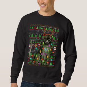 Ugly Xmas Sweater Style Lighting Panther Christmas