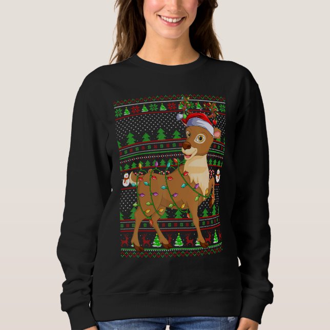 Ugly Xmas Sweater Style Lighting Reindeer Christma (Front)