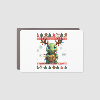 Ugly Xmas Sweater Style Lighting Turtle Christmas  Car Magnet