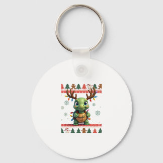 Ugly Xmas Sweater Style Lighting Turtle Christmas  Keychain