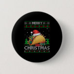Ugly Xmas Sweater Style Lights Santa Taco Christma Button
