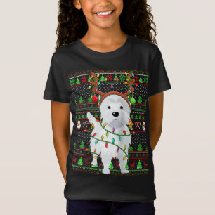 Ugly Xmas Sweater Style Lights Westie Dog Christma