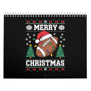 Ugly Xmas Sweater Style Santa American Football  Calendar