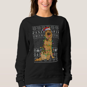 Ugly Xmas Sweater Style Santa Belgian Malinois Dog