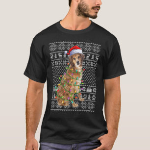 Ugly Xmas Sweater Style Santa Brittany Spaniel Dog
