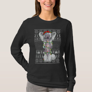 Ugly Xmas Sweater Style Santa Chinese Crested Dog