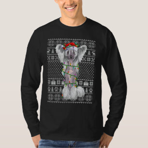 Ugly Xmas Sweater Style Santa Chinese Crested Dog
