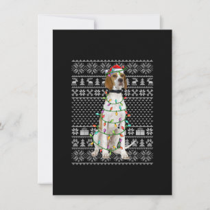 Ugly Xmas Sweater Style Santa English Pointer Dog  Invitation