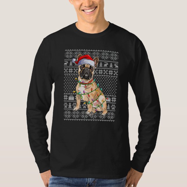 Ugly Xmas Sweater Style Santa French Bulldog Chris (Front)