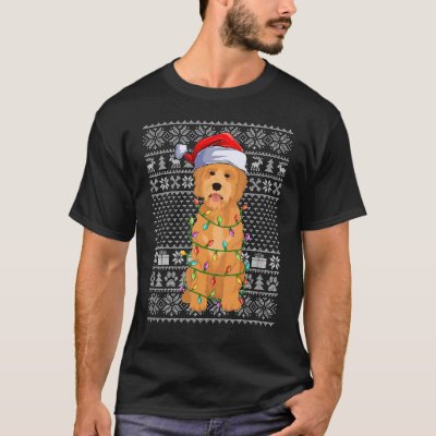 Ugly Xmas Sweater Style Santa Goldendoodle Dog Chr