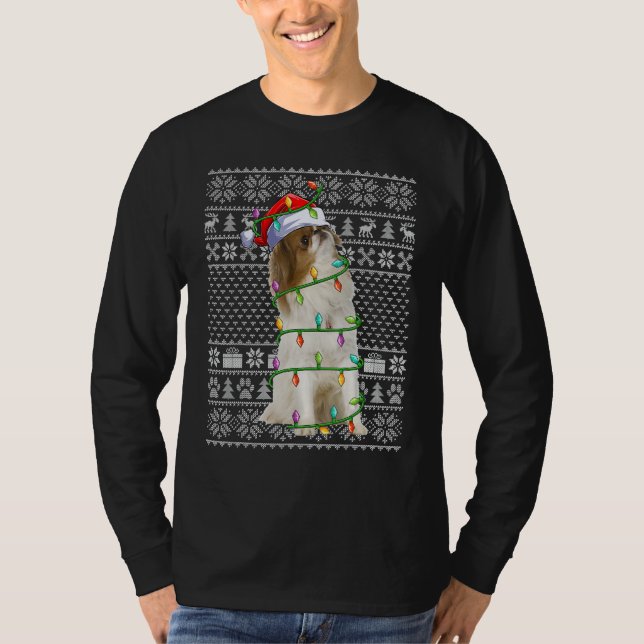 Ugly Xmas Sweater Style Santa Japanese Chin Dog Ch (Front)