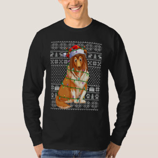 Ugly Xmas Sweater Style Santa Shetland Sheepdog Ch